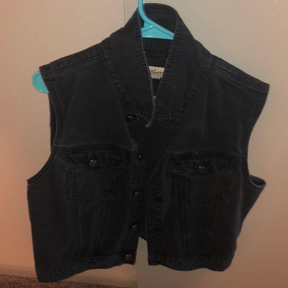 Black denim vest